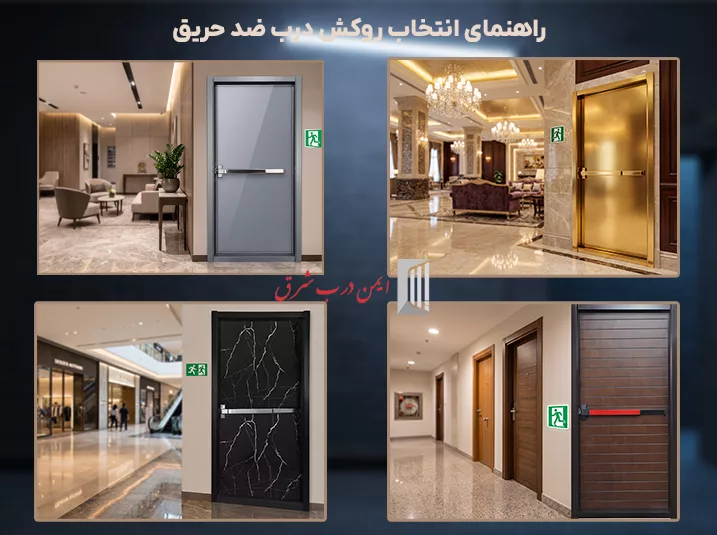 راهنمای انتخاب روکش درب ضد حریق، استیل، طرح سنگ، طرح چوب و روکش شیشه